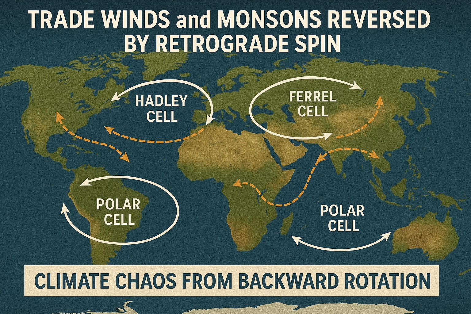 Earth spinning backward