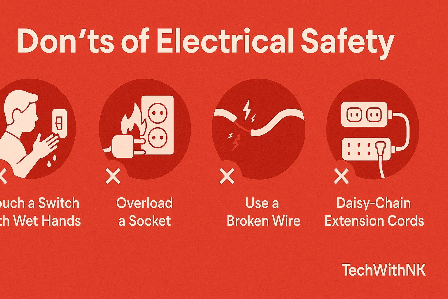 'Don’ts of Electrical Safety'.