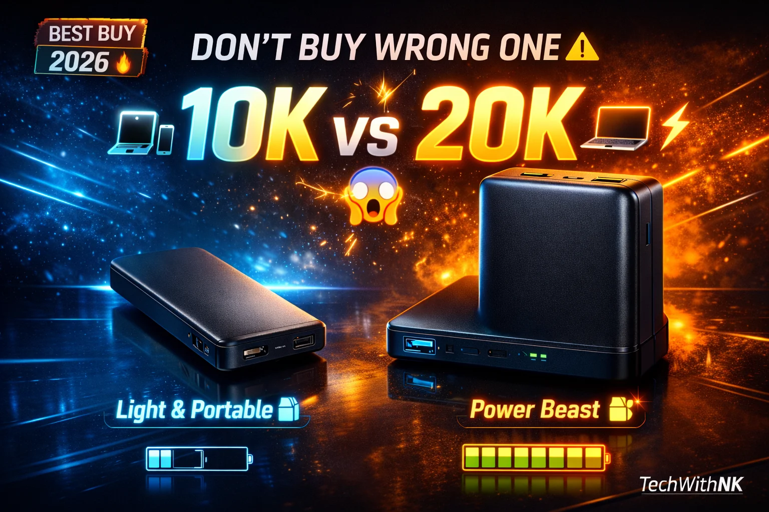 ‘Best Power Banks (2026) – 10,000 mAh vs 20,000 mAh – TechWithNK
