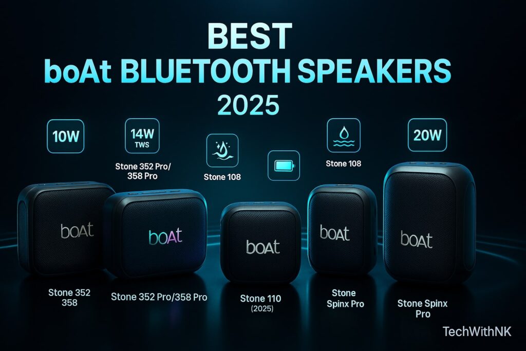 Best boAt Bluetooth Speaker in India 2025 | Price & Features 1 Best boAt Bluetooth Speakers 2025 – TechWithNK
