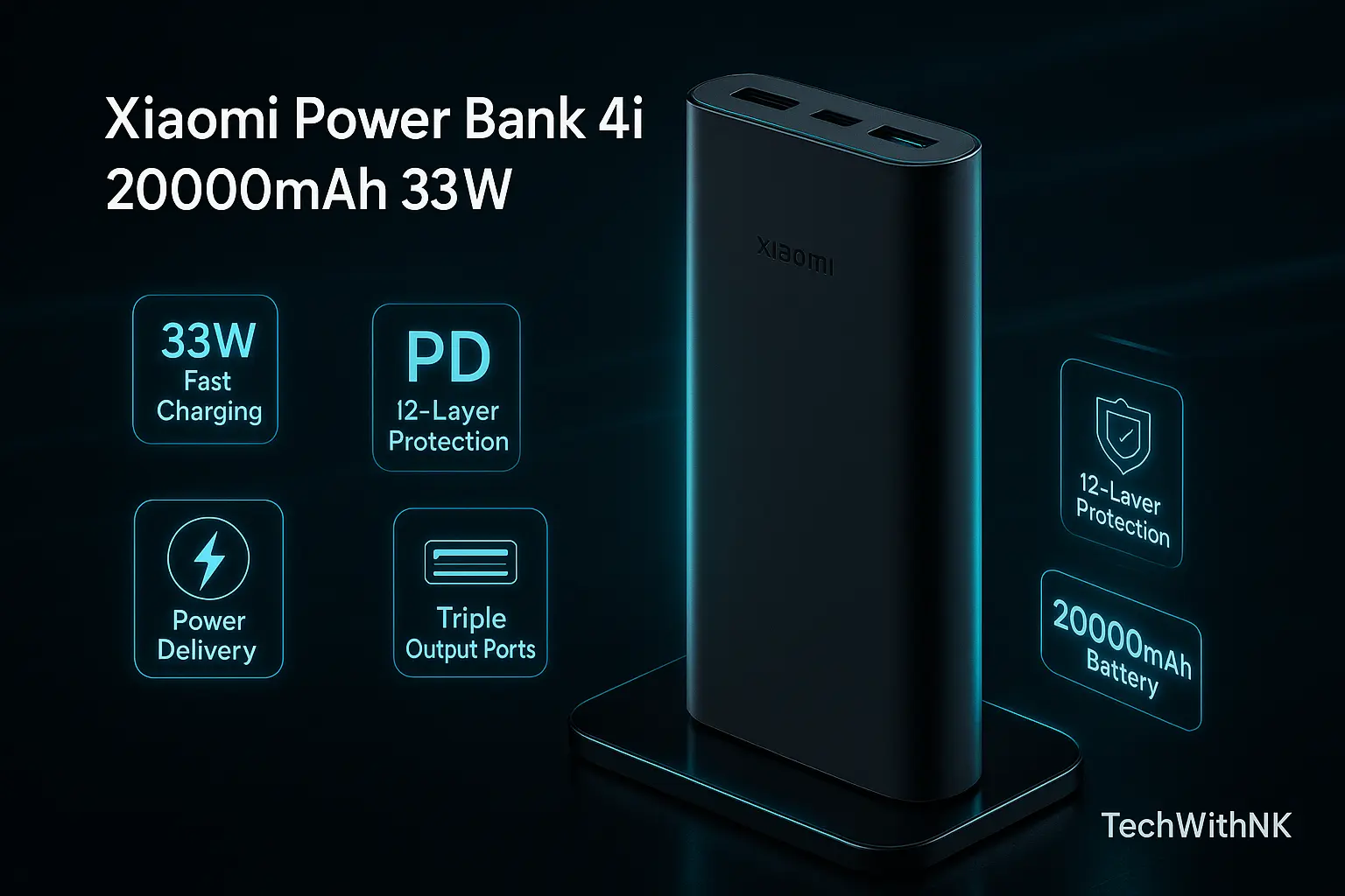 Xiaomi Power Bank 4i 20000mAh 33W – TechWithNK