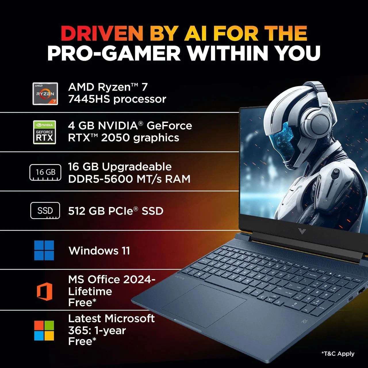 HP Victus Gaming Laptop (Ryzen 7 + RTX 2050)
