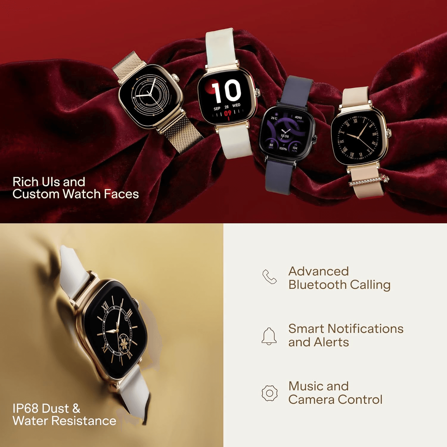 Boat Chrome Ivory Smart Watch for Women