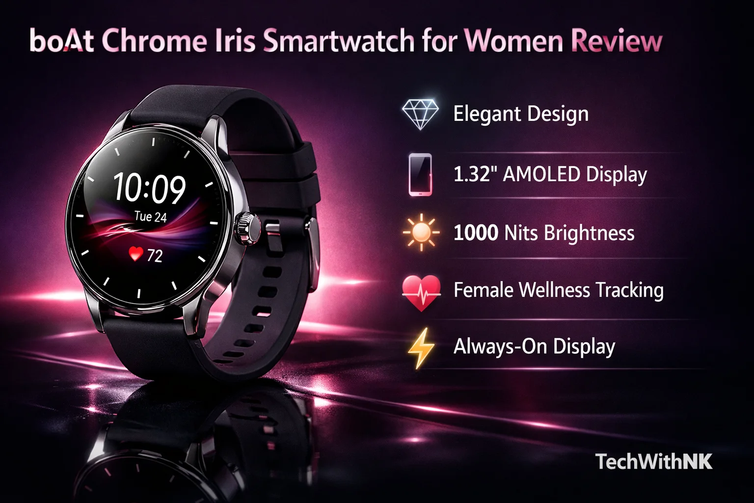 boAt Chrome Iris Smartwatch for Women