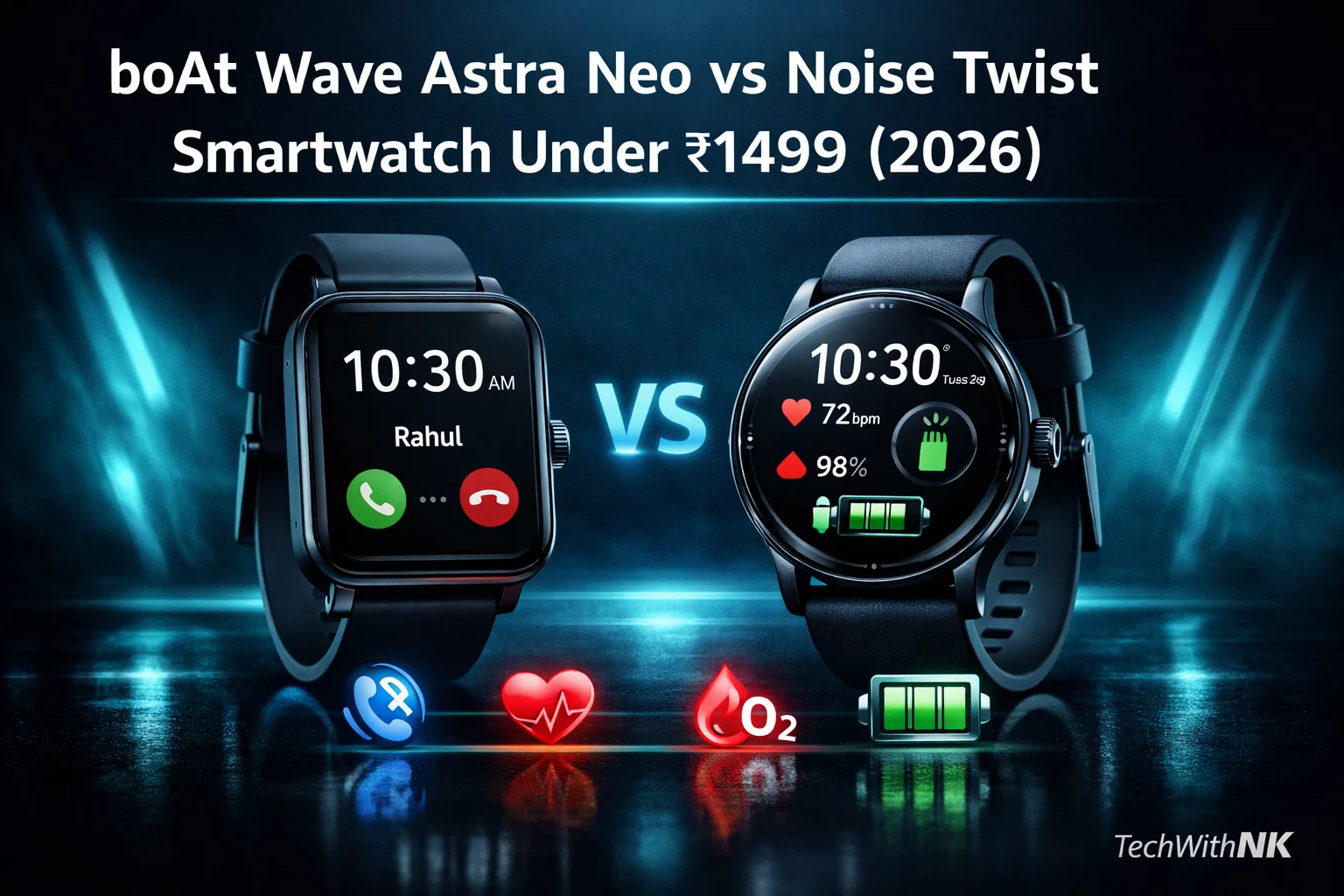 boAt Wave Astra Neo vs Noise Twist Smartwatch