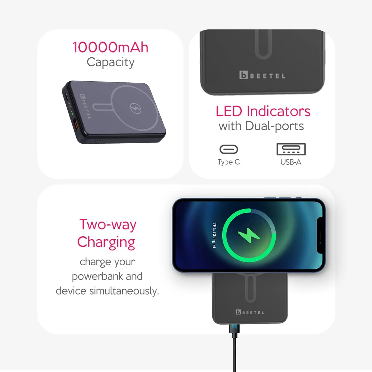 Best Wireless Power Bank 2026 India – Top 5 Compared 254 Beetel MagVibe Series WB10 wireless power bank