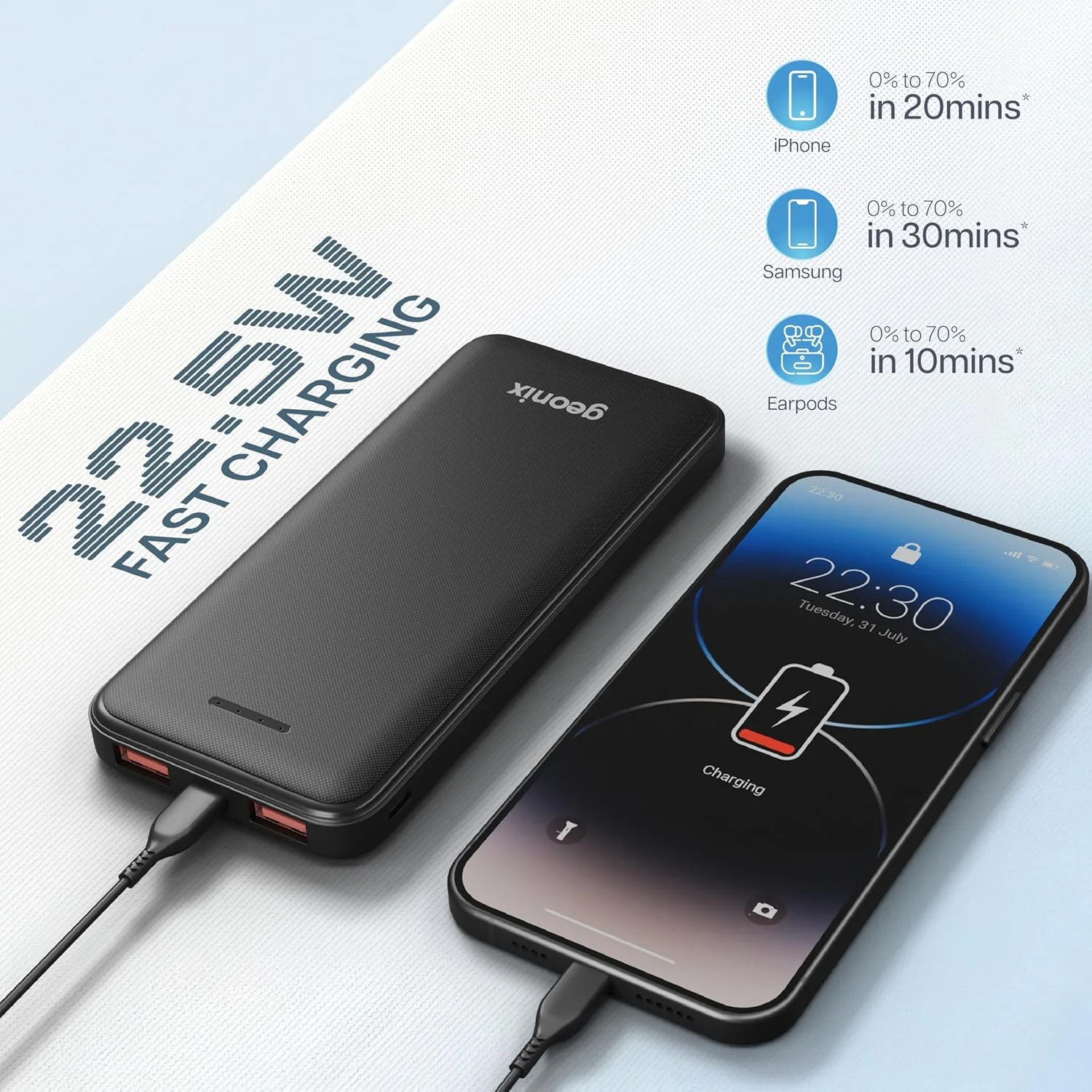 Confused? Best Power Bank Under 500 with Fast Charging 461 Geonix Helio R100 10000 mAh 22.5W Fast Charging Power Bank,